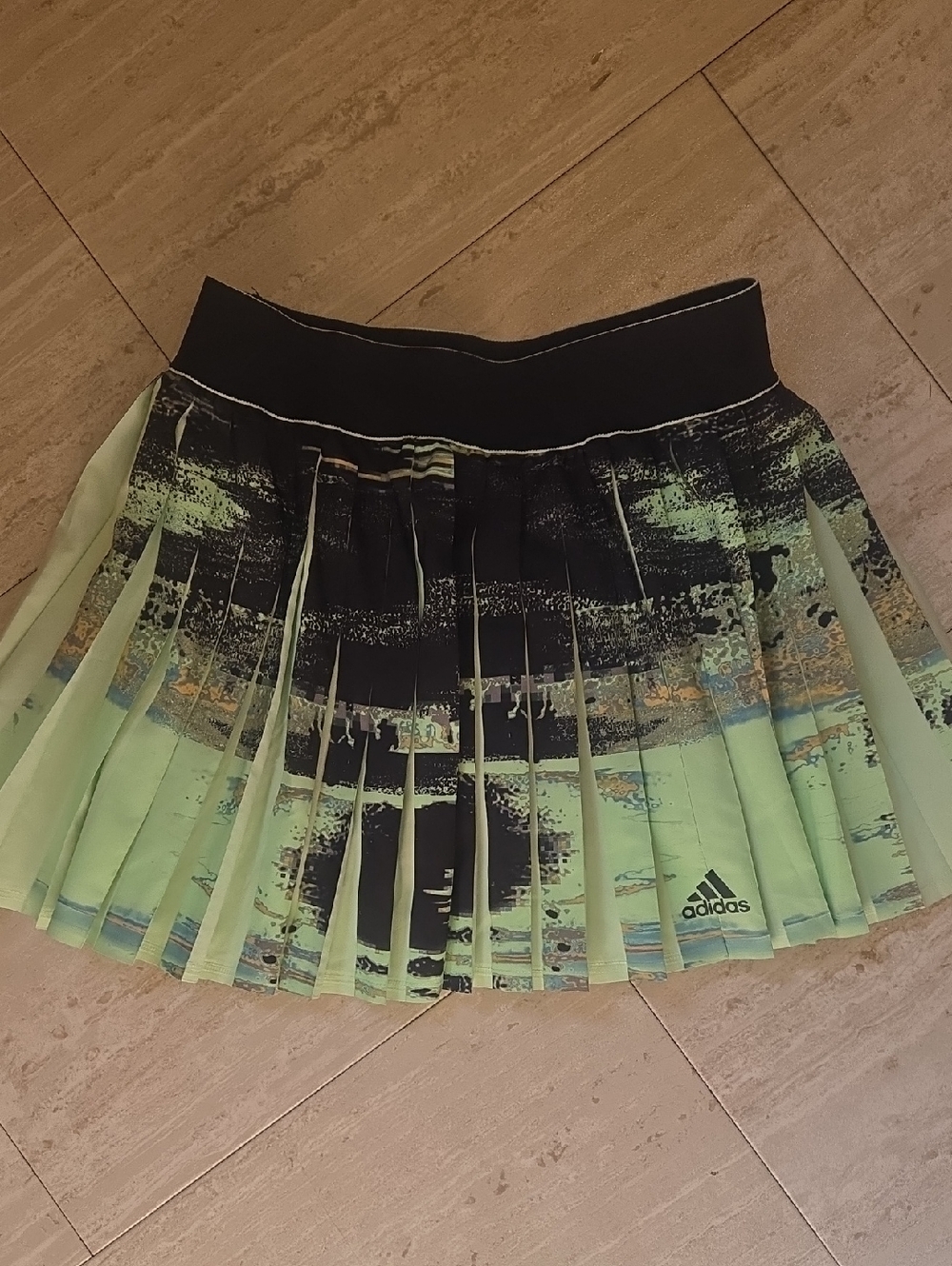 Adidas Climalite Mint Green/Black Design Print Pleated Leisure Skort